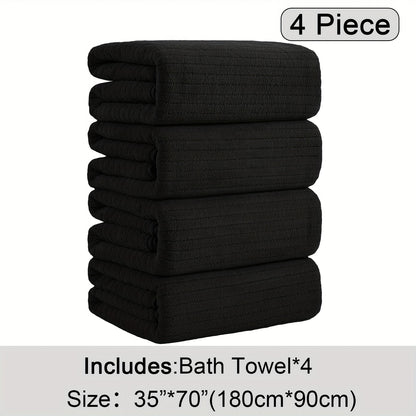 4 Pack Oversized Bath Towels Set, 35"x70" Extra Large Towel Microfiber Absorbent XL Bath Sheet Super Soft Bathroom Towels Set Quick  Plus Size Shower Towels for Family Hotel