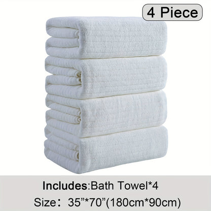 4 Pack Oversized Bath Towels Set, 35"x70" Extra Large Towel Microfiber Absorbent XL Bath Sheet Super Soft Bathroom Towels Set Quick  Plus Size Shower Towels for Family Hotel