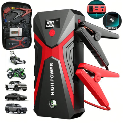 5-in-1/9IN1 Portable Car Battery Jump Starter With Tire Inflator 12V Fast Start, Battery Boost, USB I/O, LED Emergency Light, Reliable Power, Roadside/Vehicle Emergency Tools 3000A Portable Wireless Car Jump Starter Battery Jump Starter Portable Pea