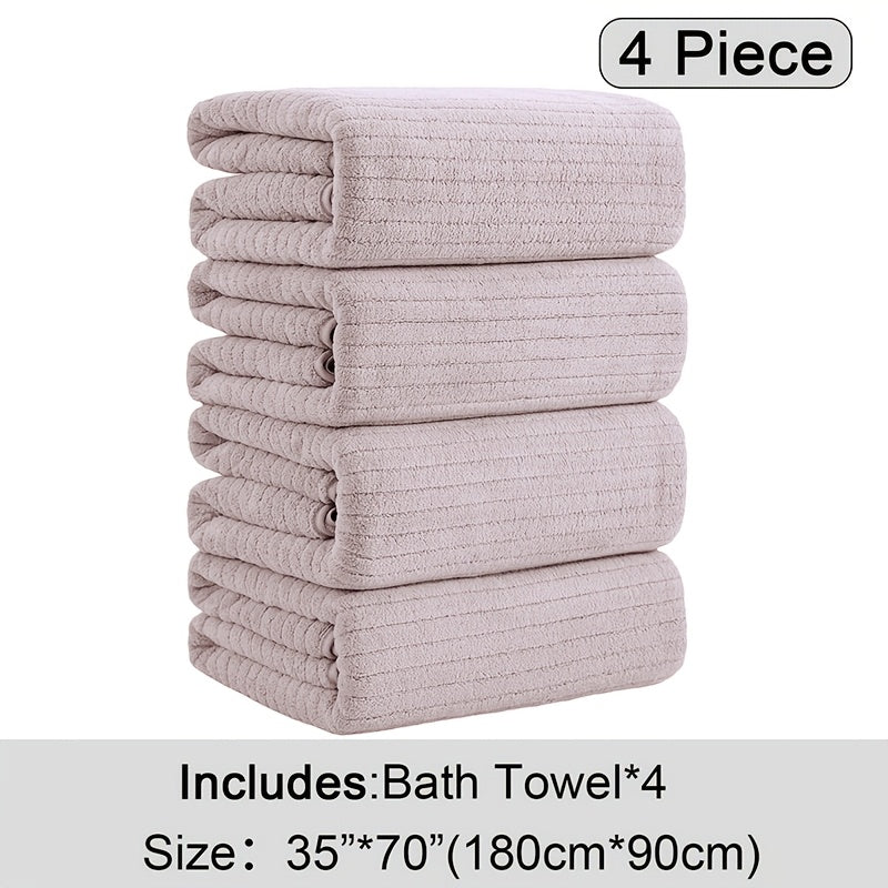 4 Pack Oversized Bath Towels Set, 35"x70" Extra Large Towel Microfiber Absorbent XL Bath Sheet Super Soft Bathroom Towels Set Quick  Plus Size Shower Towels for Family Hotel