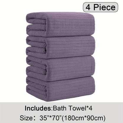 4 Pack Oversized Bath Towels Set, 35"x70" Extra Large Towel Microfiber Absorbent XL Bath Sheet Super Soft Bathroom Towels Set Quick  Plus Size Shower Towels for Family Hotel